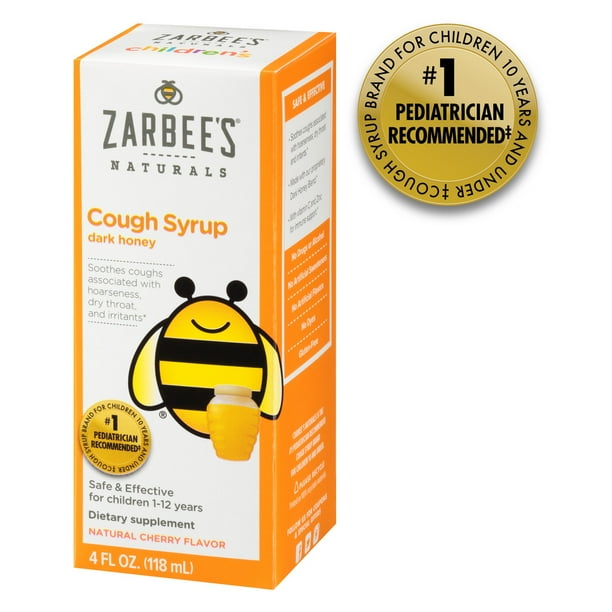 Zarbee's Naturals Children's Cough Syrup with Dark Honey, Natural
