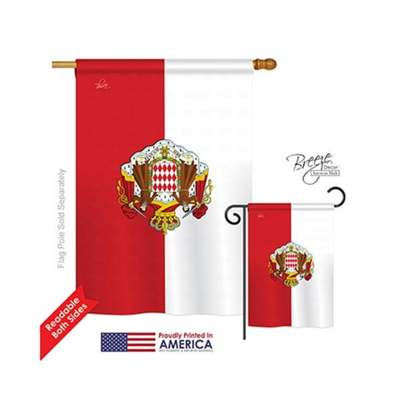 Breeze Decor 08322 Monaco 2-Sided Vertical Impression House Flag - 28 x 40 in.