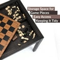 thumbnail image 5 of Sterling Games Wooden Chess Table with Checkers Backgammon Combo Set, Charred Oak, 5 of 11