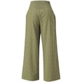 thumbnail image 5 of KHONTS Women's Casual High Waisted Palazzo Pants Wide Leg Trendy Trousers Floral Printed Boho Beach Vacation Pants with Pockets Army Green XXL, 5 of 5