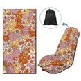 thumbnail image 5 of Xixirimido Retro Hippie Flowers Print Gym Car Seat Cover Towel – Sweatproof Protector for Post-Workout – Large Universal Front Seat Mat Non-Slip for Cars, Trucks, SUVs, 2 Pack, 5 of 8