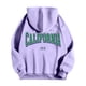 thumbnail image 4 of MHFRRA Sudadera con Capucha y Estampado de Letras, Informal, con Bolsillo Frontal, Ropa de Calle Cómoda para Uso Diario Gris, 4 of 5