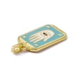 thumbnail image 3 of 5 pc Alloy Enamel Pendants Rectangle Tarot Pattern Charm Golden Light Sky Blue Palm Pattern 26x14x2mm Hole: 2x3mm Alloy+Enamel, 3 of 3