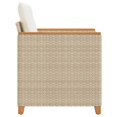 thumbnail image 3 of vidaXL Garden Chair with Cushions Beige Poly Rattan, 3 of 5