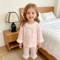 thumbnail image 6 of Leey-World Toddler Girl Pjs Baby Boys Girls Pajama Sets Toddler Long Sleeve Sleepwear Sets Rayon from Bamboo Pajamas Sets 2pcs PJs(Pink,90), 6 of 8