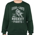 thumbnail image 2 of Arena Lights and Hockey Fights Sweatshirt Unisex Large Forest Green, 2 of 5