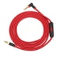 thumbnail image 2 of Cable de audio de repuesto con micrófono en línea y cable de audio portátil con control de pista para auriculares (negro rojo), 2 of 9