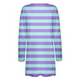 thumbnail image 5 of SELONE Long Cardigan for Women Open Front Long Sleeve Tunic Cardigans Without Hoodie Striped Lightweight Beach Vacation Wear Purple M, 5 of 5