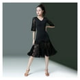 thumbnail image 5 of Women's Latin Dance Training Dress, Sexy Ballroom Dance, Lace Slim Dress, 5 of 7