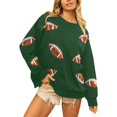 thumbnail image 2 of Game Day Sweatshirt Women Long Sleeve Crew Neck Hiking Winter Sports Mom Must Have Football Mom Shirt Tunic Tops Oversized Sunday Funday Sweatshirt Rugby Shirt Womens Baseball Shirt Blackish Green, 2 of 5