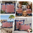 thumbnail image 5 of 4th of July Outdoor Waterproof Pillow Covers, Independence Day Red Blue Poppy Flower Stripe Decorative Rectangle Throw Pillowcase Sofa Cushion Sham for Patio/Couch/Chair, 20"x12" 2 Pack, 5 of 8