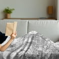 thumbnail image 3 of Floral Soft Flannel Fleece Throw Blanket, Sketchy Hand Drawn Style Garden with Various Flowers Leaves and Grass Image, Cozy Plush for Indoor and Outdoor Use, 70" x 90", Grey and White, by Ambesonne, 3 of 5