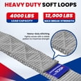 thumbnail image 2 of MOCA 8-Pack Soft Loop Tie Down Straps 4,000 Load Capacity & 12,000 Lbs Breaking Strength 1.6 x 17 inches Heavy Duty Tie Down Straps for Securing ATV, UTV, Motorcycles, Scooters & Dirt Bikes(Gray), 2 of 8