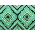 thumbnail image 1 of Ahgly Company Machine Washable Indoor Rectangle Abstract Turquoise Blue Modern Area Rugs, 4' x 6', 1 of 4