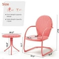 thumbnail image 2 of GONICHA 3-Piece Patio Bistro Retro Metal Outdoor Seating Conversation Set,2 C-Spring Motion Armchairs and Round Side Table,Pink, 2 of 6