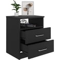 thumbnail image 3 of Night Stand with Drawers - Bedroom End Table with Shelf - Espresso Finish, 3 of 6