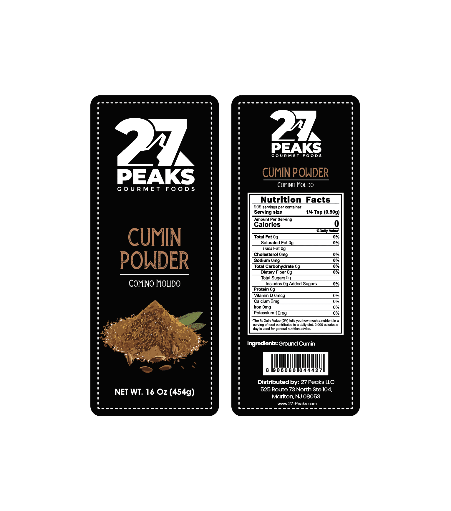 27 Peaks Gourmet No Artificial Flavors Cumin Powder, 16 oz Bottle