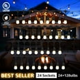 thumbnail image 7 of String Patio Lights, Homes and Gardens Lights, Outdoor Globe String Lights, Waterproof String Lights, 50FT 24 Sockets 36 Bulbs Included, 7 of 7