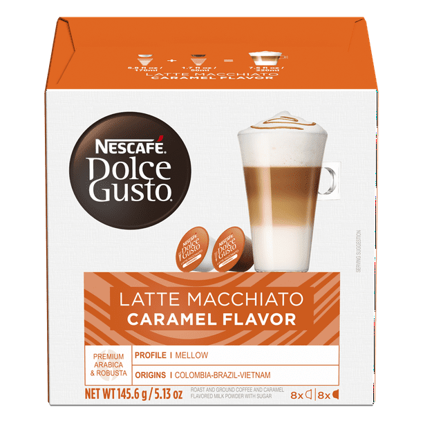 parallel Complex smog NESCAFE Dolce Gusto Caramel Latte Macchiato Coffee Pods, Espresso Roast,  Single Serve Coffee Capsules, 48 Pods (24 Servings) - Walmart.com