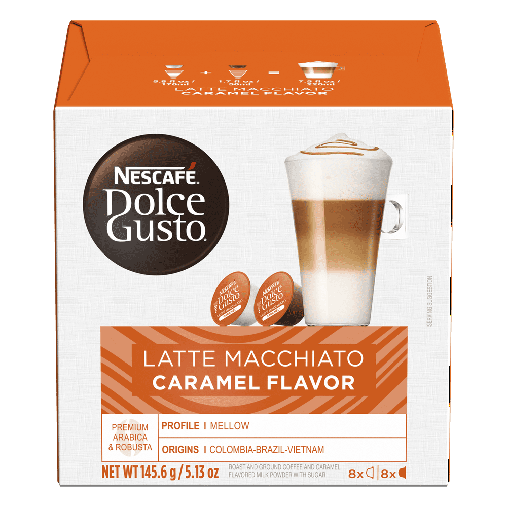 NESCAFE Dolce Gusto Caramel Latte Macchiato Coffee Pods, Espresso Roast
