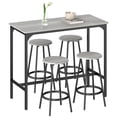thumbnail image 1 of Ensemble Industriel de 5 Pcs Gris pour Bar pour 4 - Table et Tabourets de Comptoir de Cuisine pour Salle à Manger, Conception Compacte et Peu Encombrante, 1 of 7