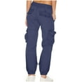 thumbnail image 3 of ABATAB Cargo Pants for Women with Pockets Baggy Streetwear Hiking Cinch Pants Lightweight Trendy Trousers for Travel and Outdoor, 3 of 6