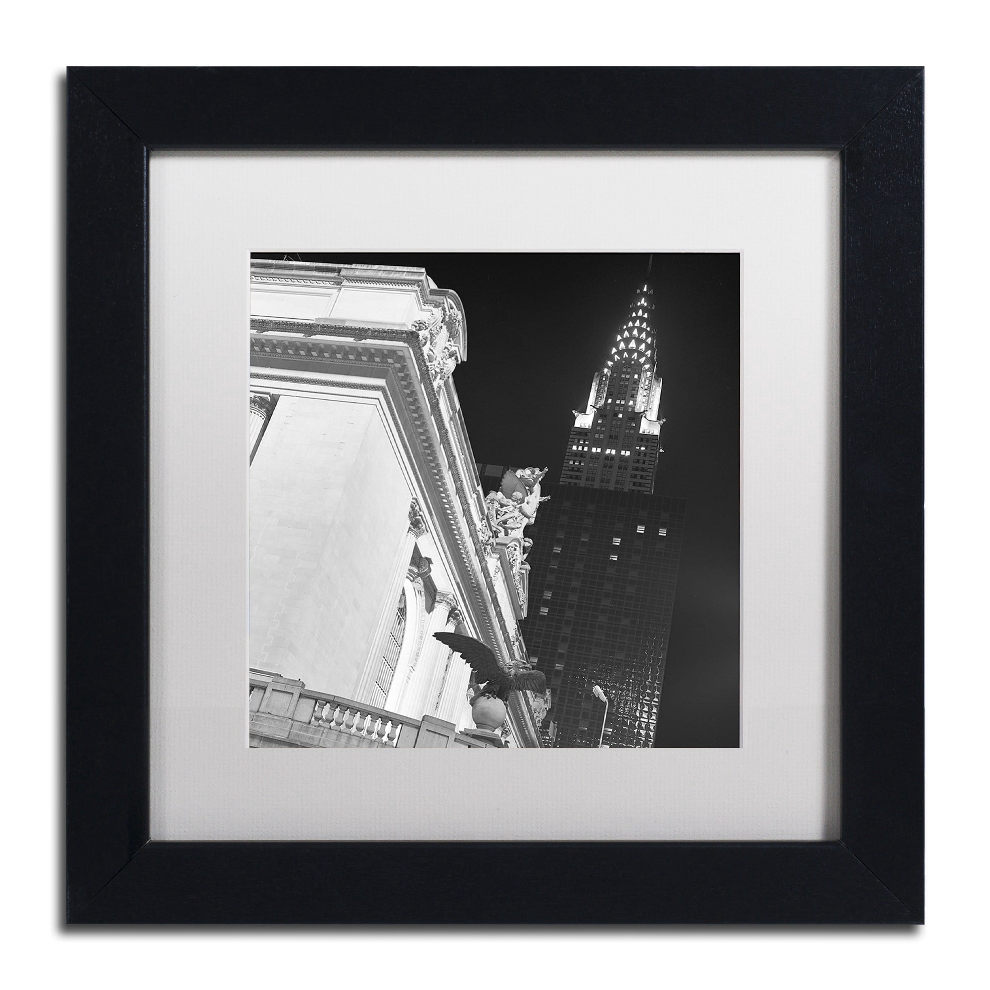 Trademark Fine Art "New York 003" Canvas Art by Moises Levy White Matte, Black Frame