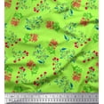 thumbnail image 1 of Soimoi Cotton Poplin Fabric Leaves & Pink Flower Floral Print Fabric by the Yard 56 Inch Wide, 1 of 3