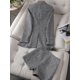 thumbnail image 2 of Traje holgado Harajuku para mujer, conjunto de dos piezas con pantalones cortos de lentejuelas, chaqueta Blazer + Pantalones cortos sueltos, 2 Piec, primavera y otoño, novedad de 2023, 2 of 5