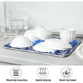 thumbnail image 6 of FREEAMG Christmas Dish Drying Mat Silver Snowflake Blue Xmas Microfiber Absorbent Drying Pad Heat Resistant Kitchen Island Protector Seasonal Gift Party Favors 16"× 18", 6 of 6
