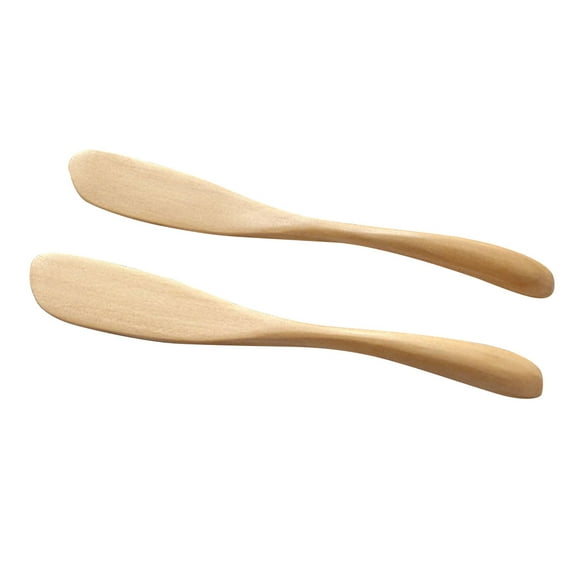KALLORY Baking Cream Spreader Wood 2Set 5.9x0.9x0.1in