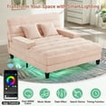 thumbnail image 6 of Jopath Chaise Lounge Chair Indoor,Oversized Upholstered Sofa Bed with Adjustable Backrest and LED Lights,63.8'' Chenille Lounge Sofa Chair for Living Room,Pink, 6 of 12