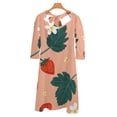 thumbnail image 6 of Sweet Strawberry Peachy Floral Print Women's Fall Dresses Casual Loose Flowy Swing Shift Dress, 6 of 9