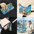 thumbnail image 3 of Kuiaobaty 4 Piece Tote Handbag and Wallet Set for Women Corgi Daisy Print Shoulder Purse Lipstick Holder Lightweight Tote Bag Wristlet Wallet for Travel, Blue, 3 of 7