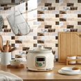 thumbnail image 4 of 10PCS Peel and Stick Backsplash White Marble Tile  Self-Adhesive PVC and Silver Metal Tile for Accent Wall  Kitchen Backplash  Bathroom Wall in Volakas Linear, 4 of 7