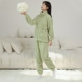 thumbnail image 5 of Women'S Fleece Pajamas Long Sleeve Zip Up Jackets Pants Set Womens Lounge Sets 2 Piece Outfits Winter Soft Pajama Set for Women, 5 of 5