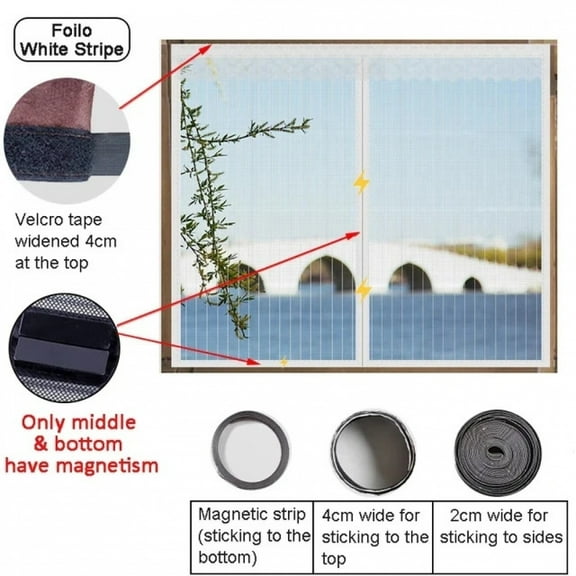 Summer Self-adhesive Window Screen Anti-Mosquito Prevent Flying Insects Invisible Mesh Curtains Removable Magnetic Screen Window