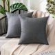 thumbnail image 1 of Chenchen Pack of 2 Decorative Outdoor Solid Waterproof Throw Pillow Covers Euro Sham Faux Linen Garden Farmhouse Cushion Cases for Patio Tent Balcony Couch Sofa 24x24 Inch Dark Grey, 1 of 1