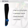 thumbnail image 4 of Calcetines de ciclismo Unique Bargains, absorbentes de sudor, anti-fricción, calcetines para bicicleta al aire libre, azul y negro, tamaño S-M, neutros y universales, 1 par, combinación de colores, 4 of 7