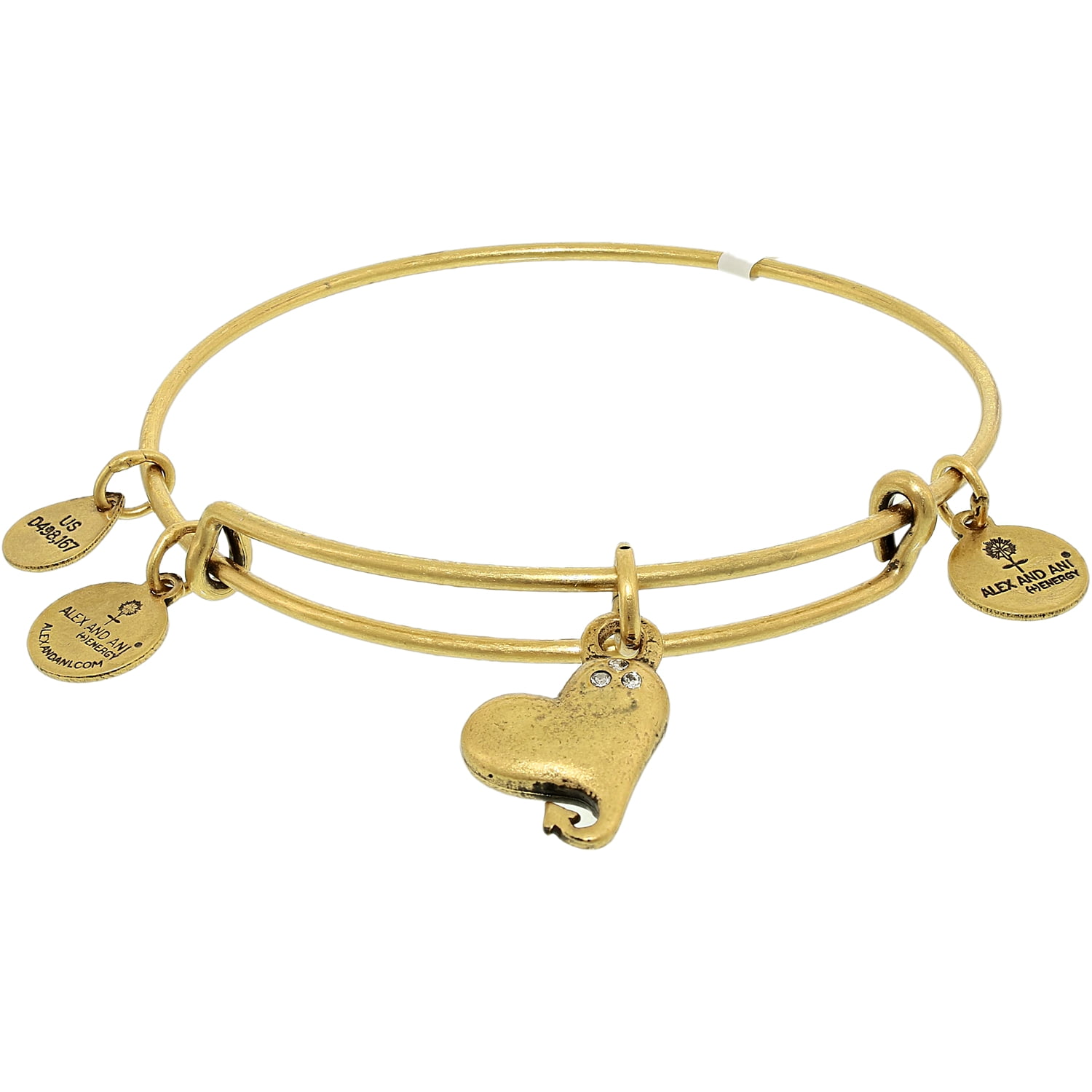 Women's Cupid's Heart Rafaelian Gold Cubic-Zirconia Charm Bracelet - 8