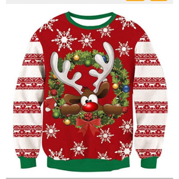 sweatshirt Col Rond Impression 3D Décontracté Automne et Hiver Mode Vente Noël Ample Automne et Hiver-2