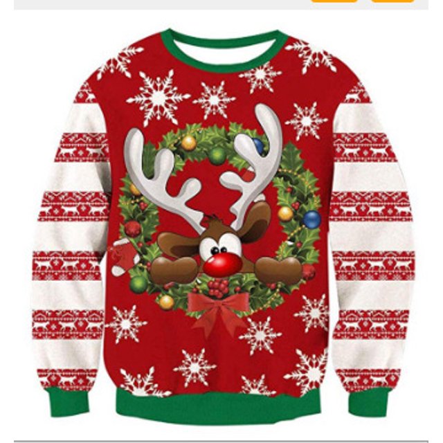 sweatshirt Col Rond Impression 3D Décontracté Automne et Hiver Mode Vente Noël Ample Automne et Hiver-2