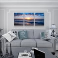 thumbnail image 5 of HFDF Canvas Wall Art For Living Room Sunrise Blue Sea View Landscape Wall Decor Canvas Prints Artwork Ocean Ready To Hang For Modern Bedroom Office Home Decoration 3 Pieces Panels 11x14inch Framed, 5 of 7