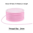 thumbnail image 2 of Unique Bargains Cordon de Perlage en Nylon 2 mm, Fil Tressé en Nylon Extra Résistant pour Fabrication de Colliers, 15 M/49 Pieds, Rose, 2 of 5
