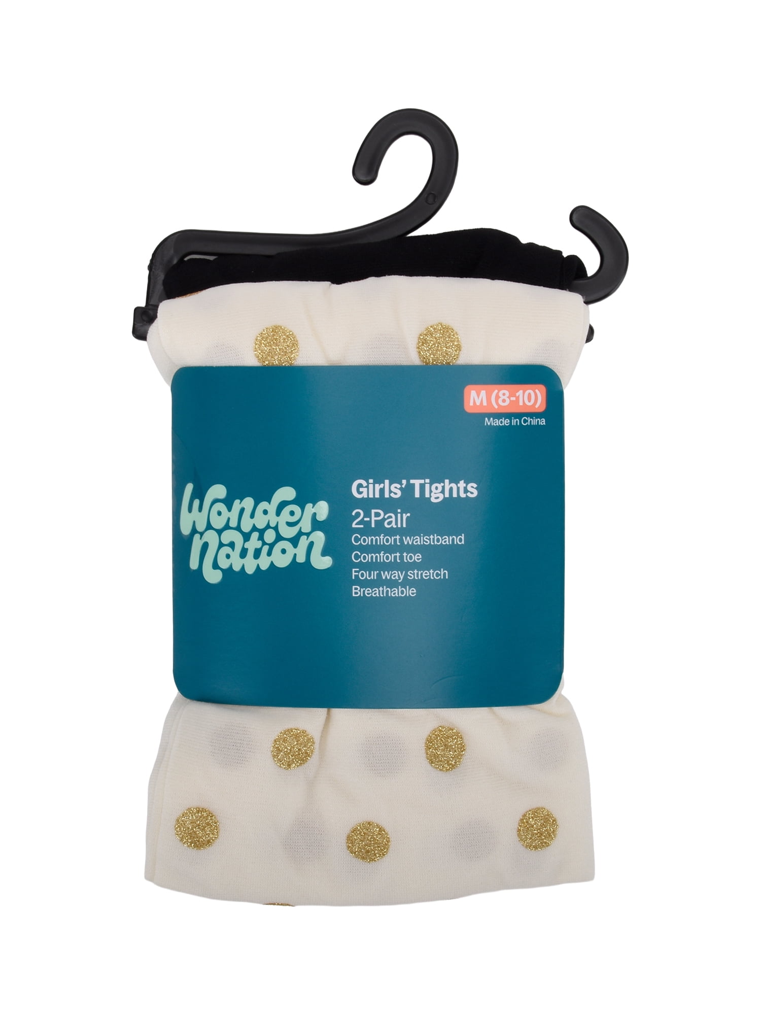 Wonder Nation Girls' Opaque Tights 2 Packed Sizes 4-16