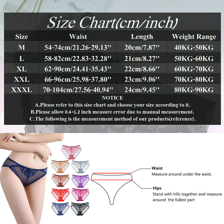 TAIAOJING 6 Pack Cotton Underwear For Women Underwear Cotton Bikini Panties  Lace Soft Hipster Panty Ladies Stretch Briefs
