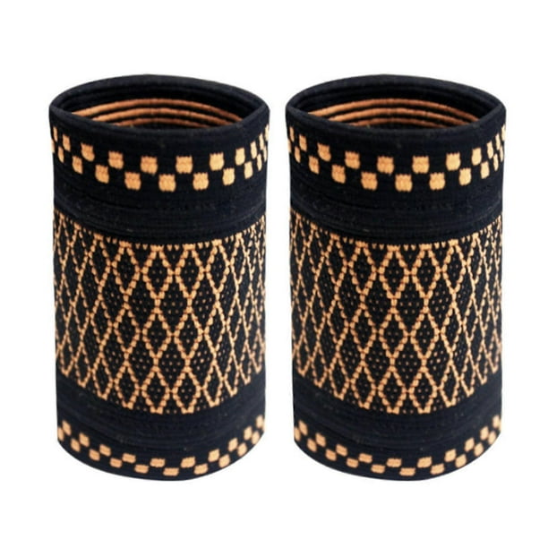 Pair Copper Wrist Compression Brace Wrist Supports Elastic Sweat Absorption Knitted Nylon Sports Wrist Wraps Size S
