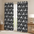thumbnail image 2 of Feelyou Boho Damask Black Out Curtains, Tribal Gothic Cat Curtains Pack of 2 (42x63 Each), 2 of 6