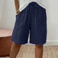 thumbnail image 2 of Diufon Beach Shorts for Women Elastic Waist Drawstring Loose Wide Leg Shorts Knee Length Summer Casual Clothes, 2 of 9