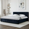 thumbnail image 2 of Omax Decor Venice Upholstered Platform King Bed in Blue Fabric, 2 of 7
